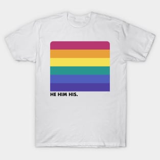 He / Him Pronouns --- Retro Style Design T-Shirt